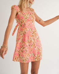 Tropical Gal Gathered Sleeve Mini Dress