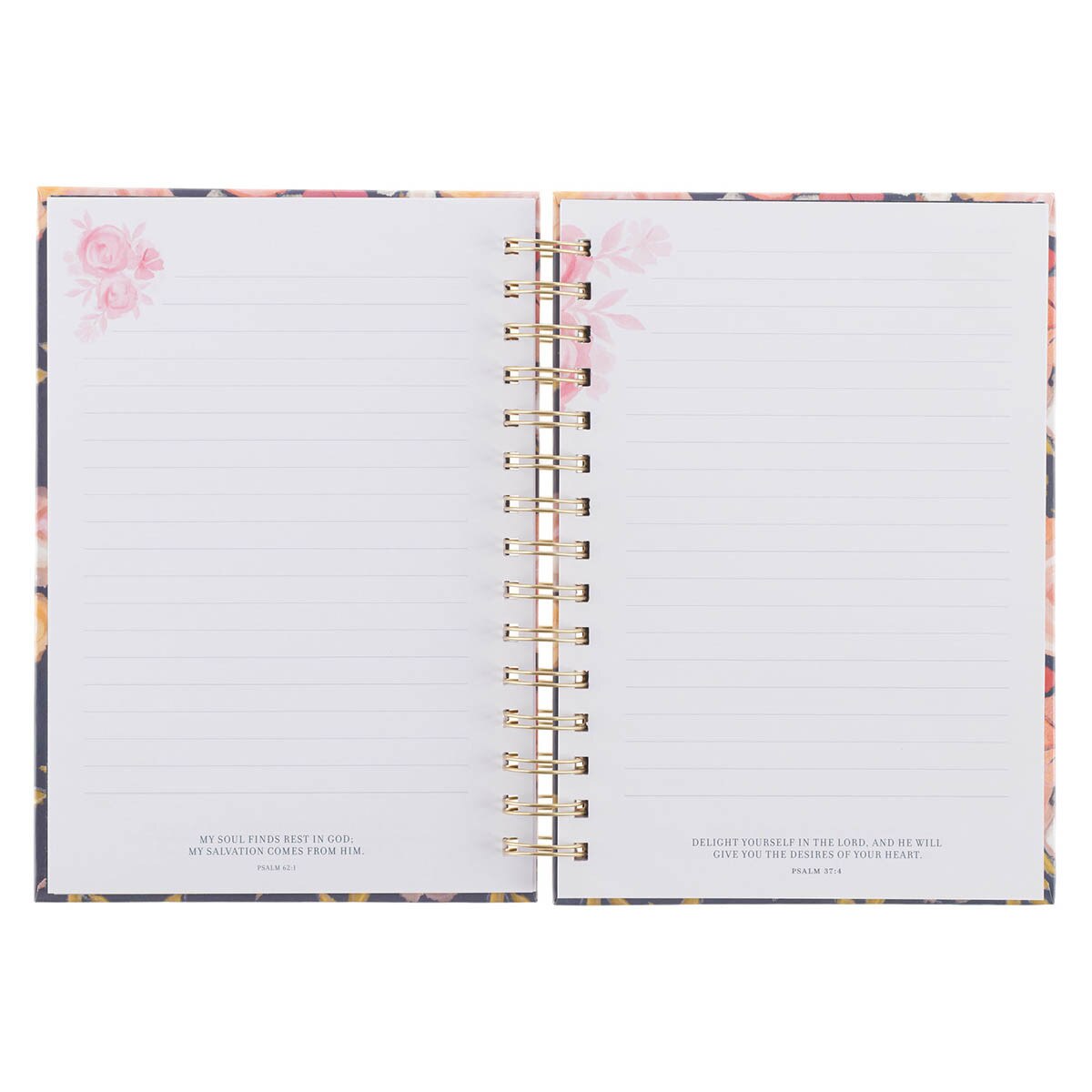 Christian Art Gifts - Be Still and Know Painted Peonies Spiral Journal - Psalm 46:10