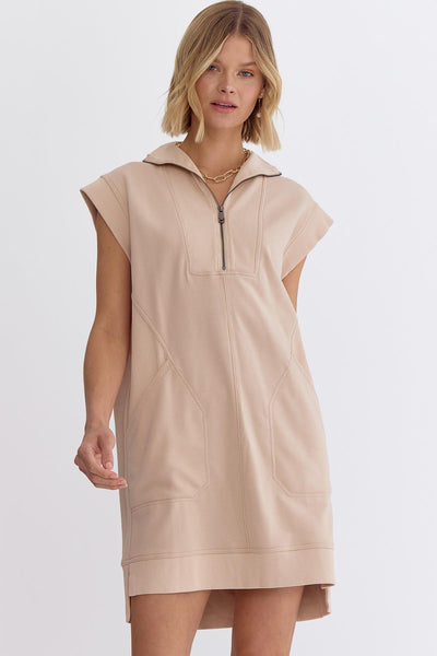 Cethrio Womens Dresses- Sleeveless V-Neck Solid Pocket Makings