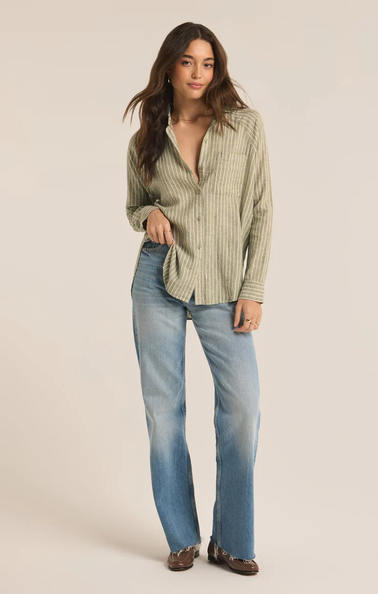 PERFECT LINEN STRIPE TOP (MEADOW) - Z SUPPLY