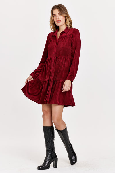 Katie Long Sleeve Tiered Relaxed Fit Dress – Eve Marie's Boutique