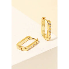 Gold Mini Oval Latch Hoop Earrings
