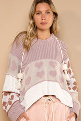 V-Neck Hooded Chenille Pullover Sweater