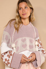 V-Neck Hooded Chenille Pullover Sweater