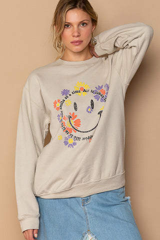 French Terry Crew Neck Pullover Sweatshirt