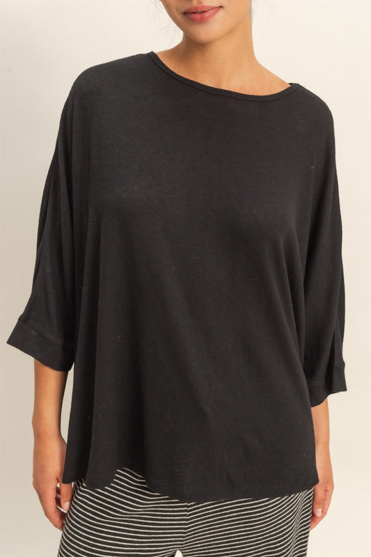 Batwing 3/4 Sleeve Oversized Top