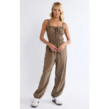 She's Poetry Gathered Bodice Jumpsuit