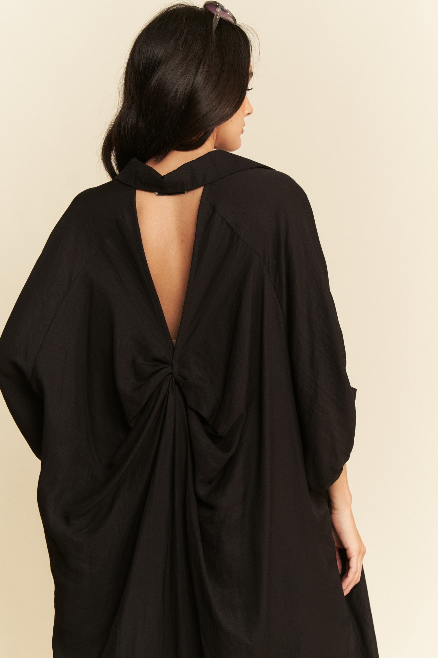 Oversized Hemline Collared Neckline Shirt Dress
