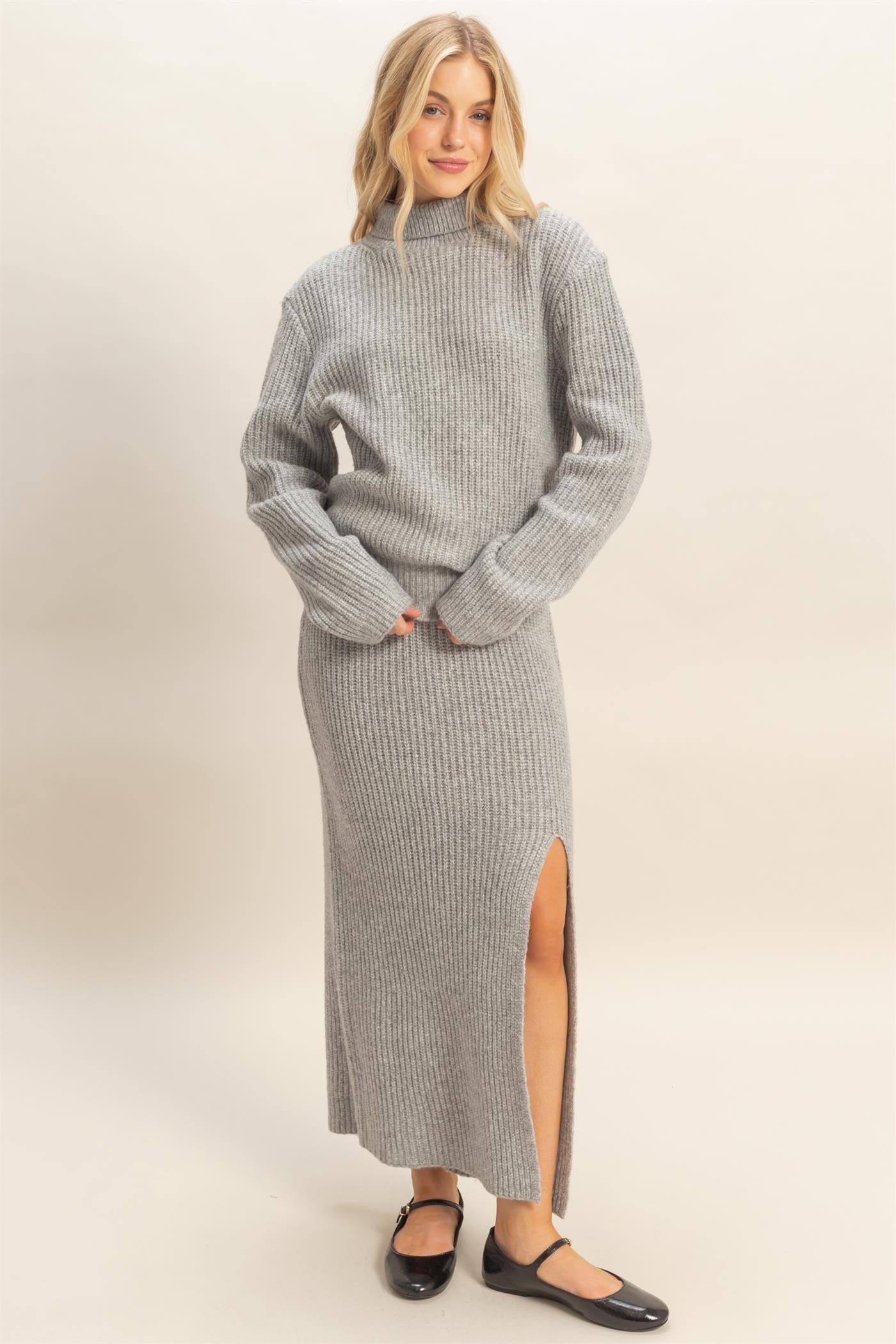 Ribbed Turtleneck Sweater