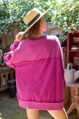 Raw Edge Detail Loose Fit Sweatshirt