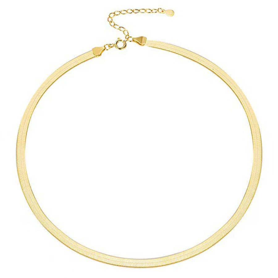 18K Waterproof Stainless Steel Herringbone Necklace