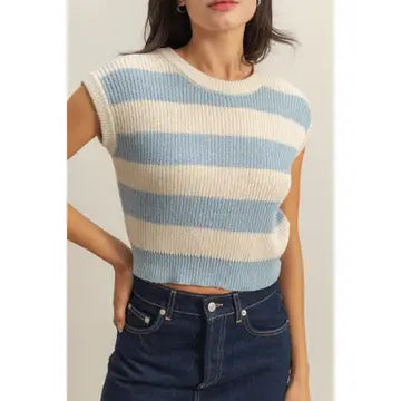 Ribbed Striped Knit Top