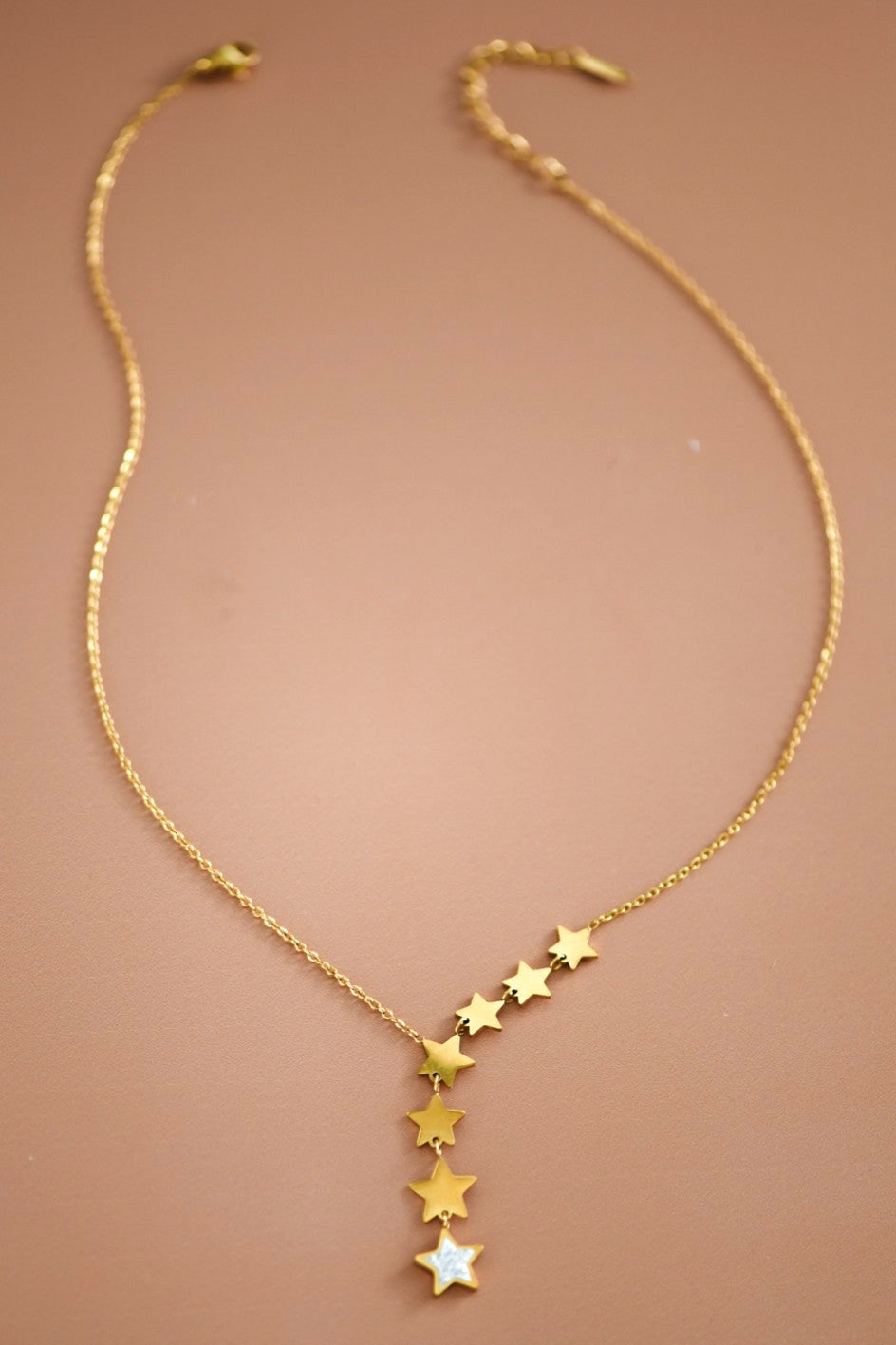 18K Waterproof Stainless Steel Star Drop Necklace