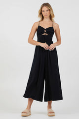 Vintage Havana - Lightweight Tie Front Jumpsuit