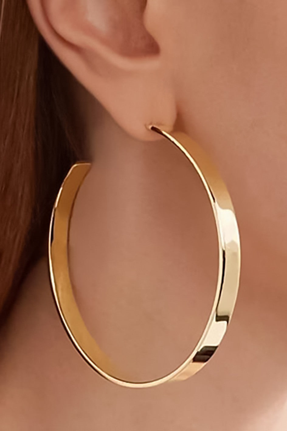 18K Waterproof Stainless Steel Round Hoops
