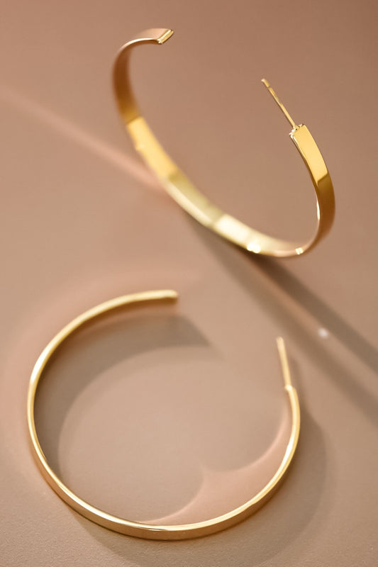 18K Waterproof Stainless Steel Round Hoops