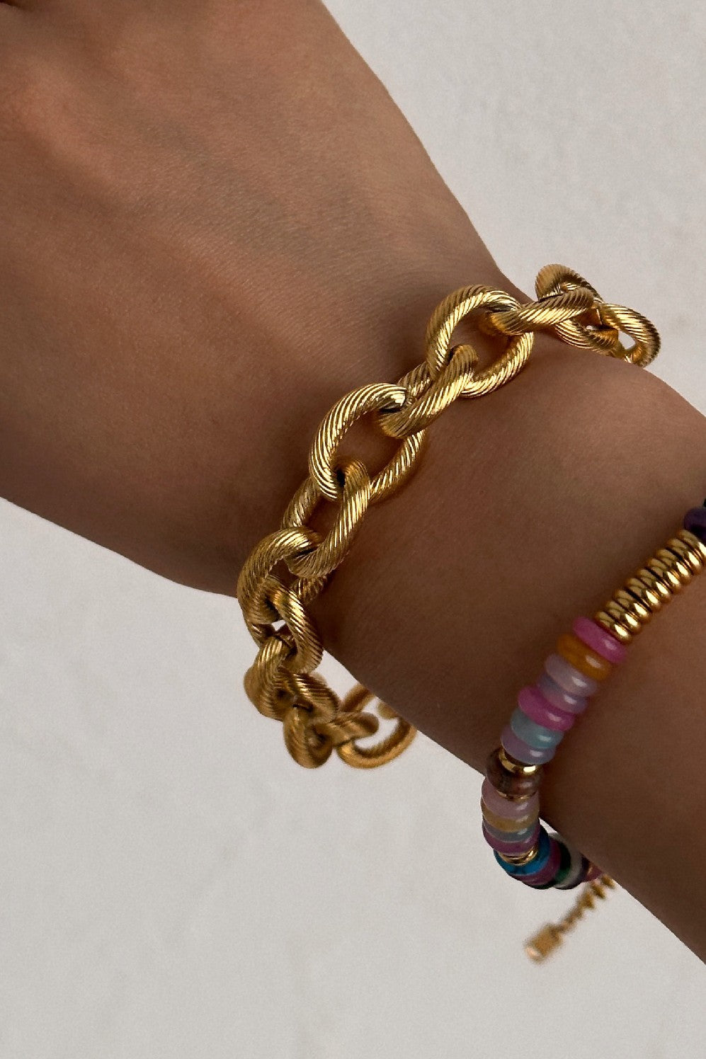 18K Waterproof Stainless Steel Chain Link Bracelet
