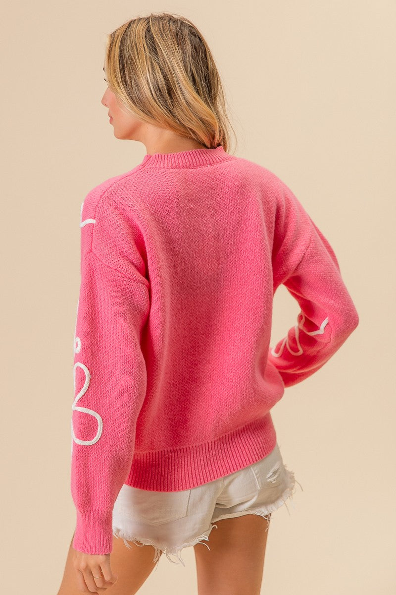 Flower Outline Detail Sweater
