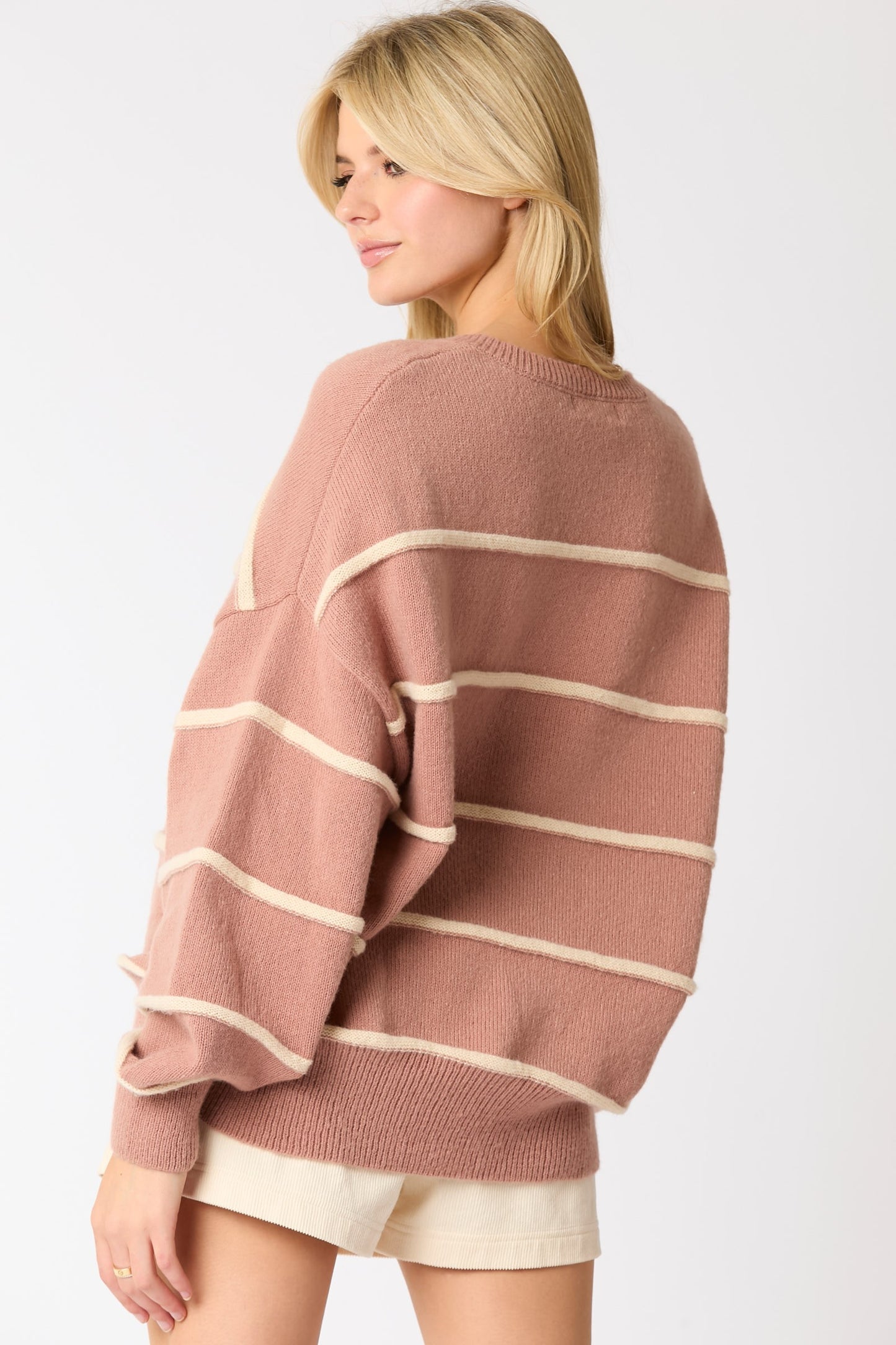 Multi Color 3D Line Oversized Sweater