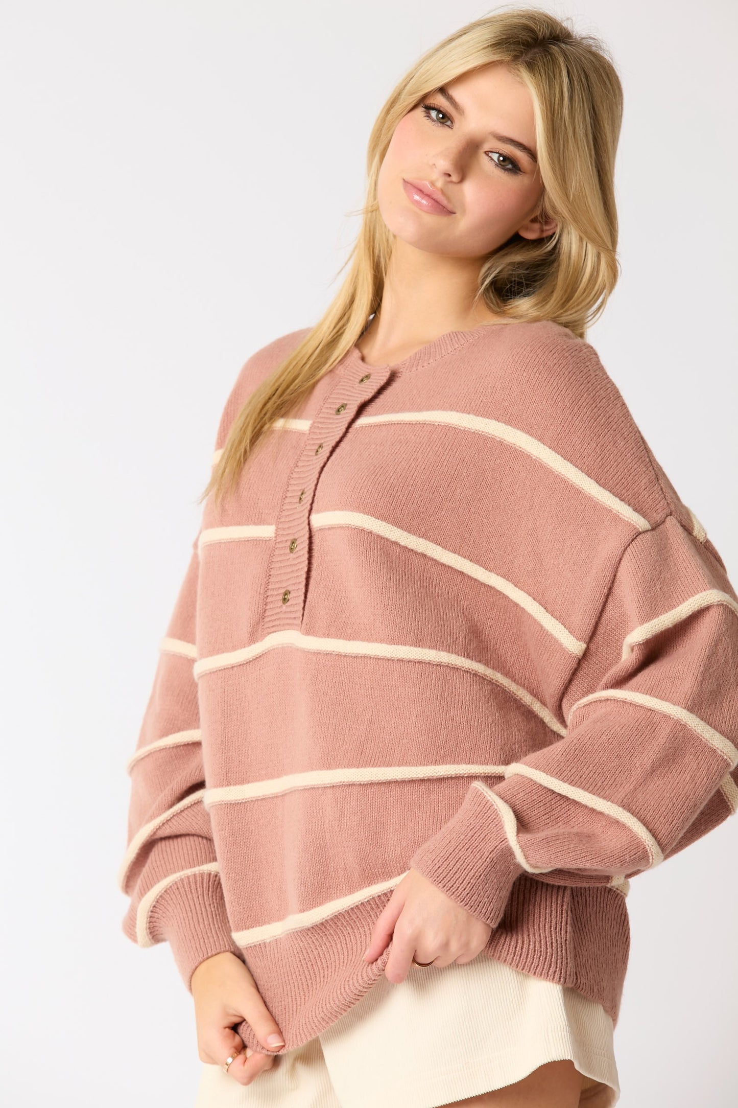 Multi Color 3D Line Oversized Sweater