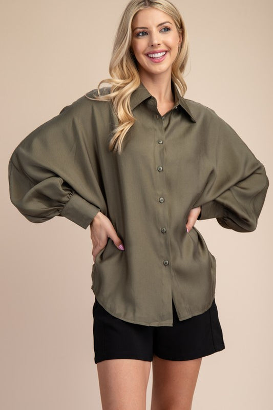 Business As Usual Voluminous Sleeve Blouse