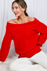 Off The Shoulder Sweater Knit Top