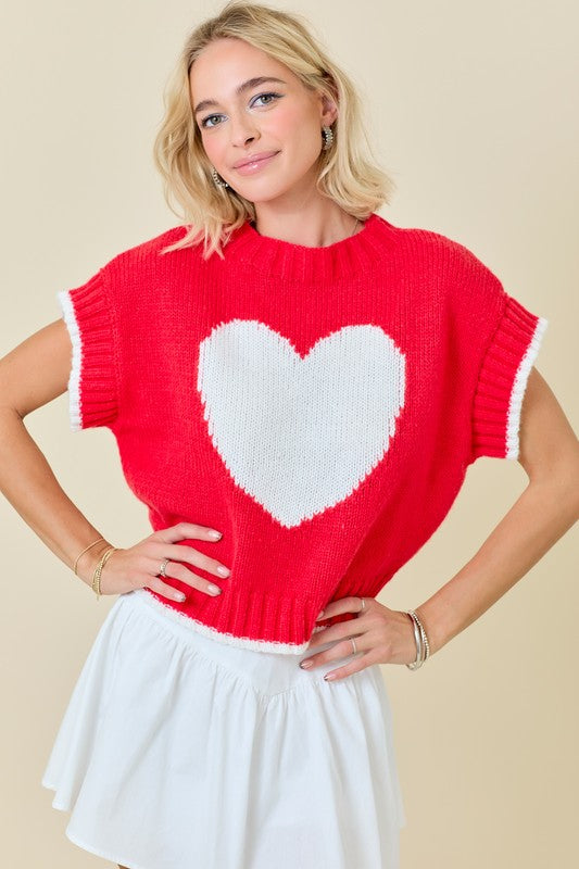 Boxy Heart Sweater Top