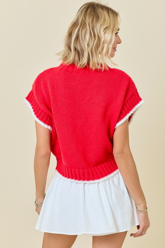 Boxy Heart Sweater Top