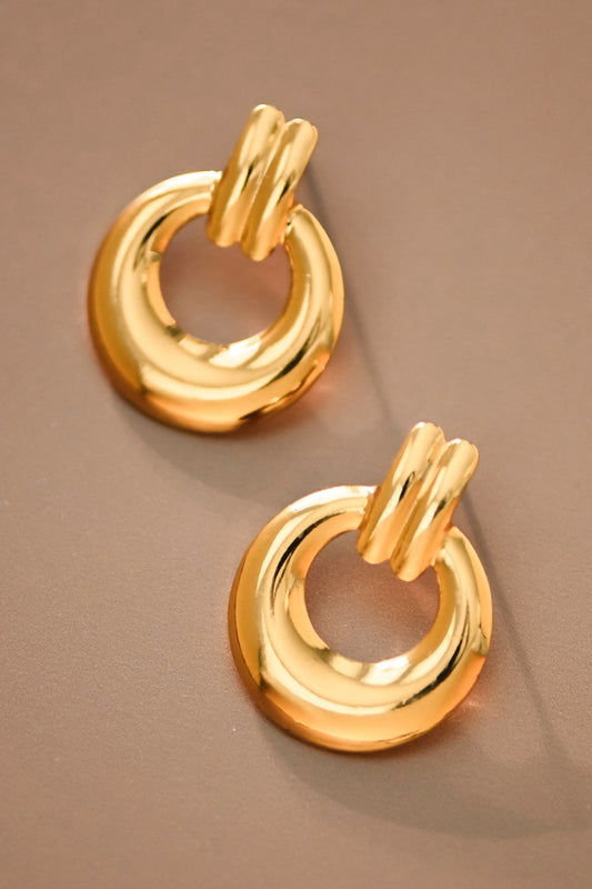 18K Waterproof Stainless Steel Hoop Studs