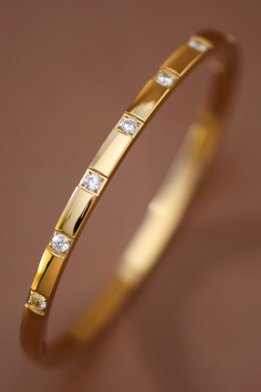 18K Waterproof Stainless Steel Diamond Bangle