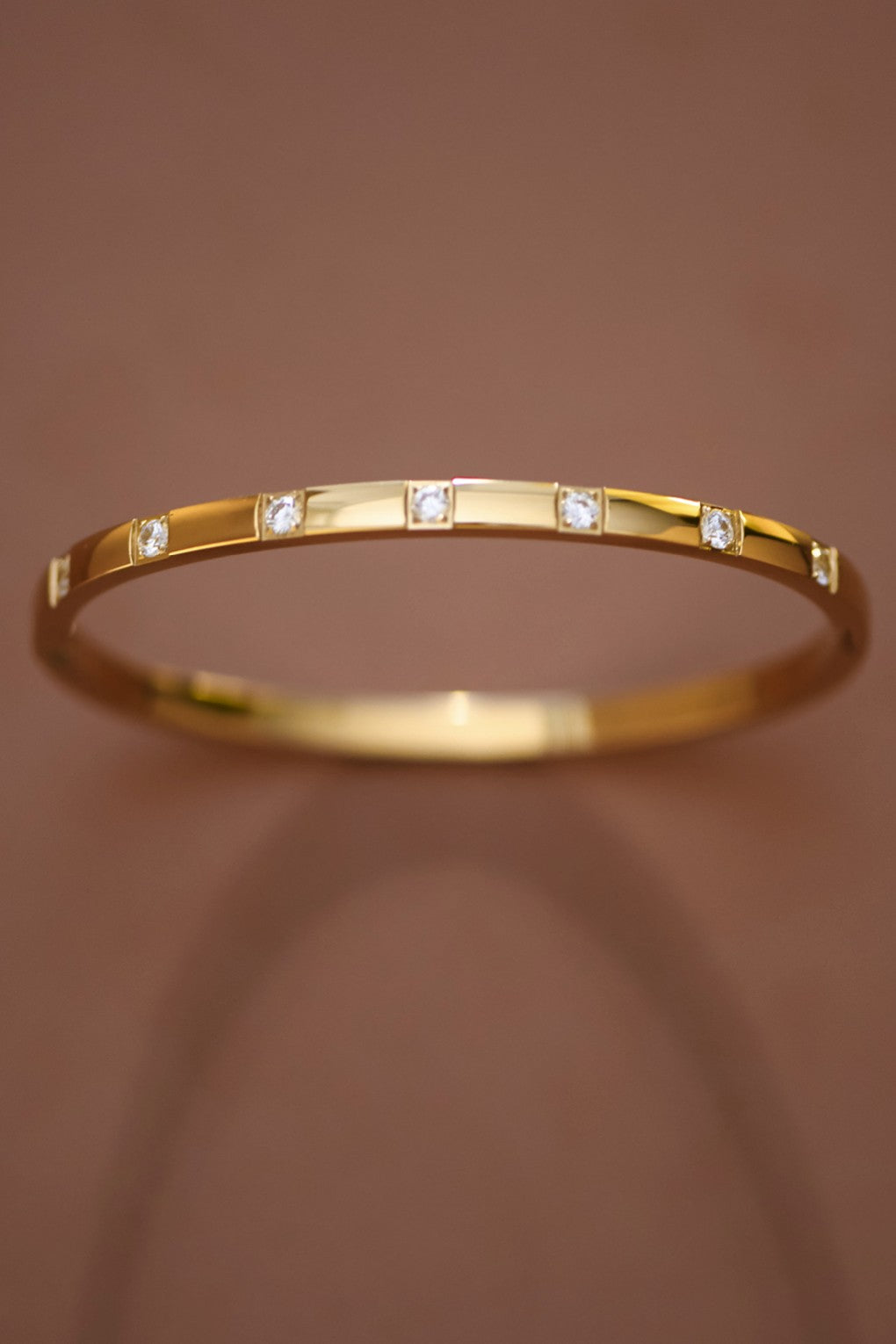18K Waterproof Stainless Steel Diamond Bangle