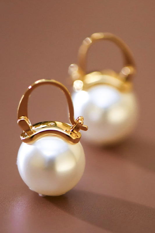 18K Waterproof Stainless Steel Drop Pearl Earrings