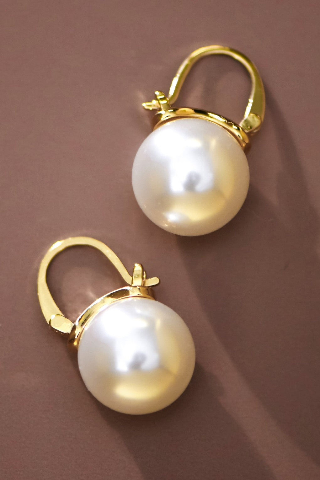 18K Waterproof Stainless Steel Drop Pearl Earrings