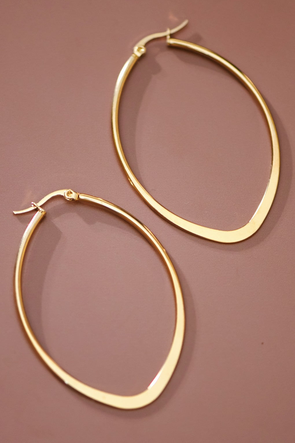 18K Waterproof Stainless Steel Hoops