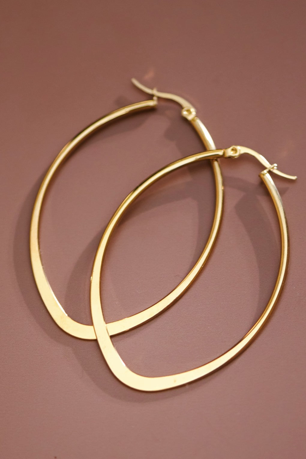 18K Waterproof Stainless Steel Hoops
