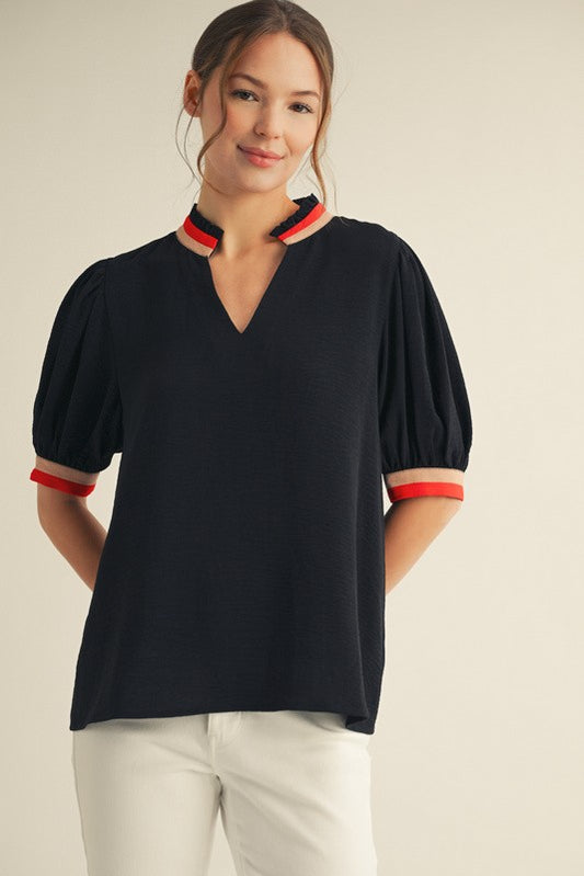 Contrast Accent Solid Top