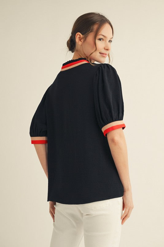 Contrast Accent Solid Top