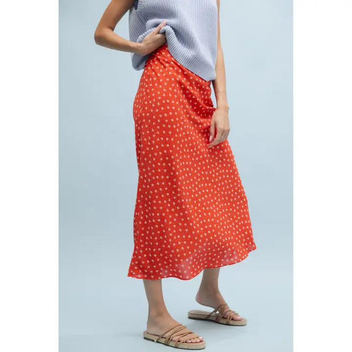 Floral Print Midi Skirt