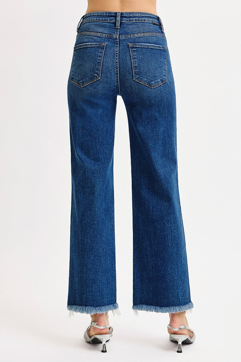 Risen - Tummy Control High Rise Ankle Straight Jeans