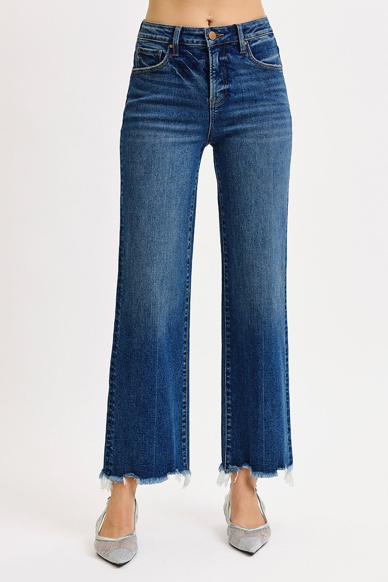 Risen - Tummy Control High Rise Ankle Straight Jeans