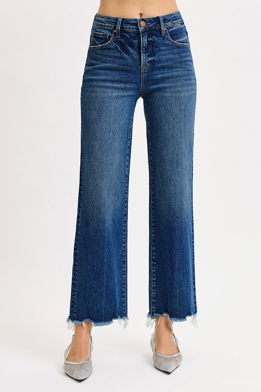Risen - Tummy Control High Rise Ankle Straight Jeans