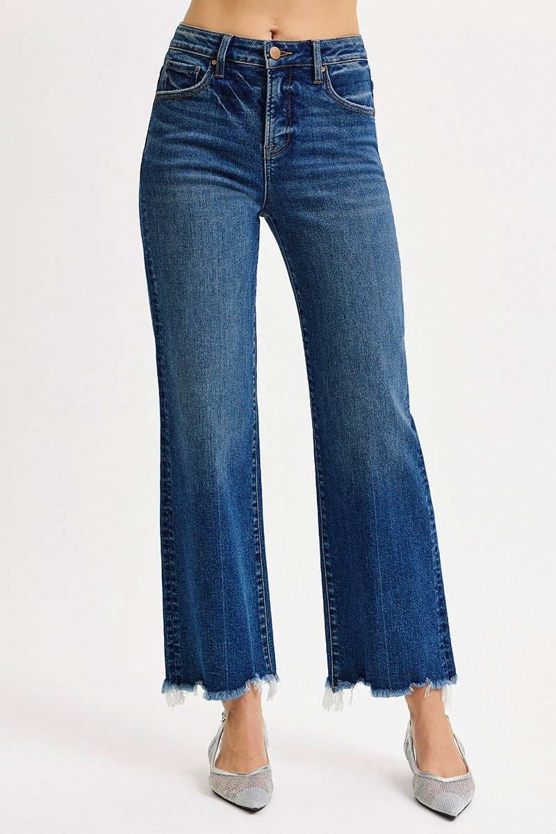 Risen - Tummy Control High Rise Ankle Straight Jeans