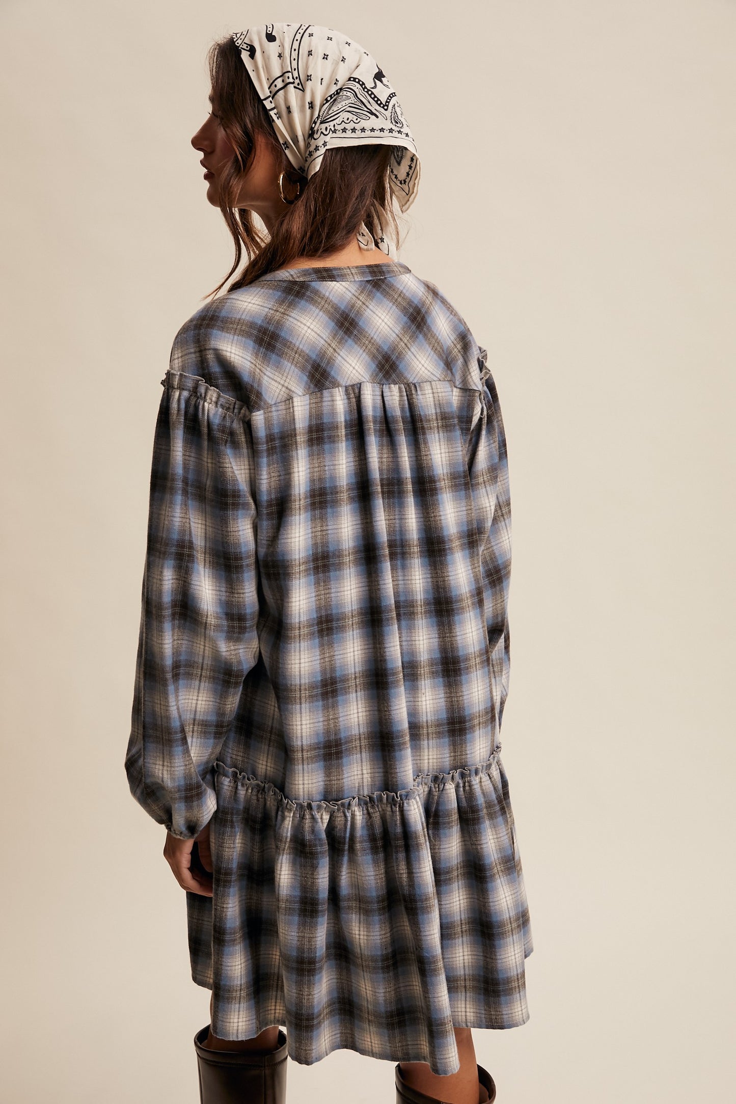 Plaid Drop Waist Mini Dress