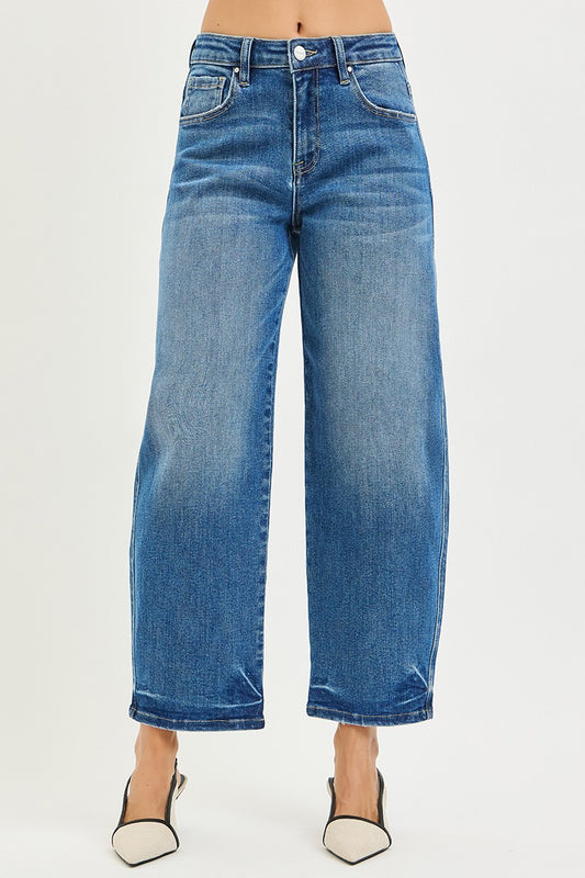 Risen - Slouchy Cropped Barrel Jeans