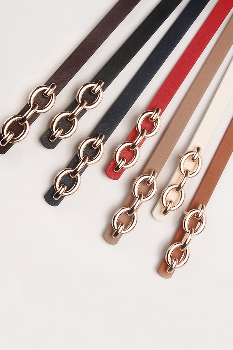 Double Chain Buckle Fashion Belt
