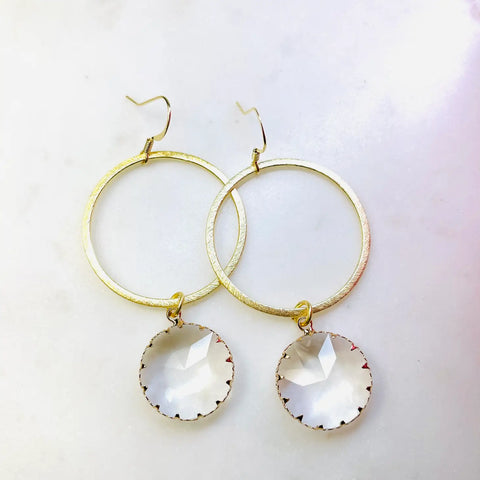 Gold and Stone Handmade Earrings