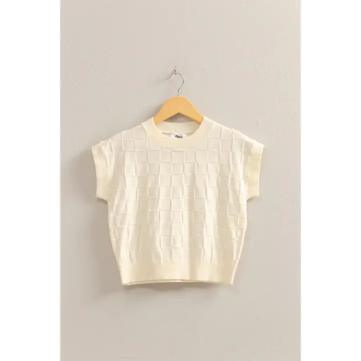 Basketweave Short Sleeve Top