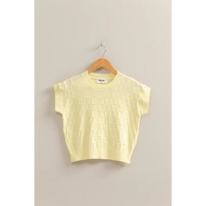 Basketweave Short Sleeve Top