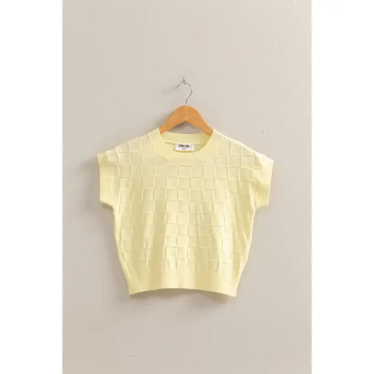 Basketweave Short Sleeve Top