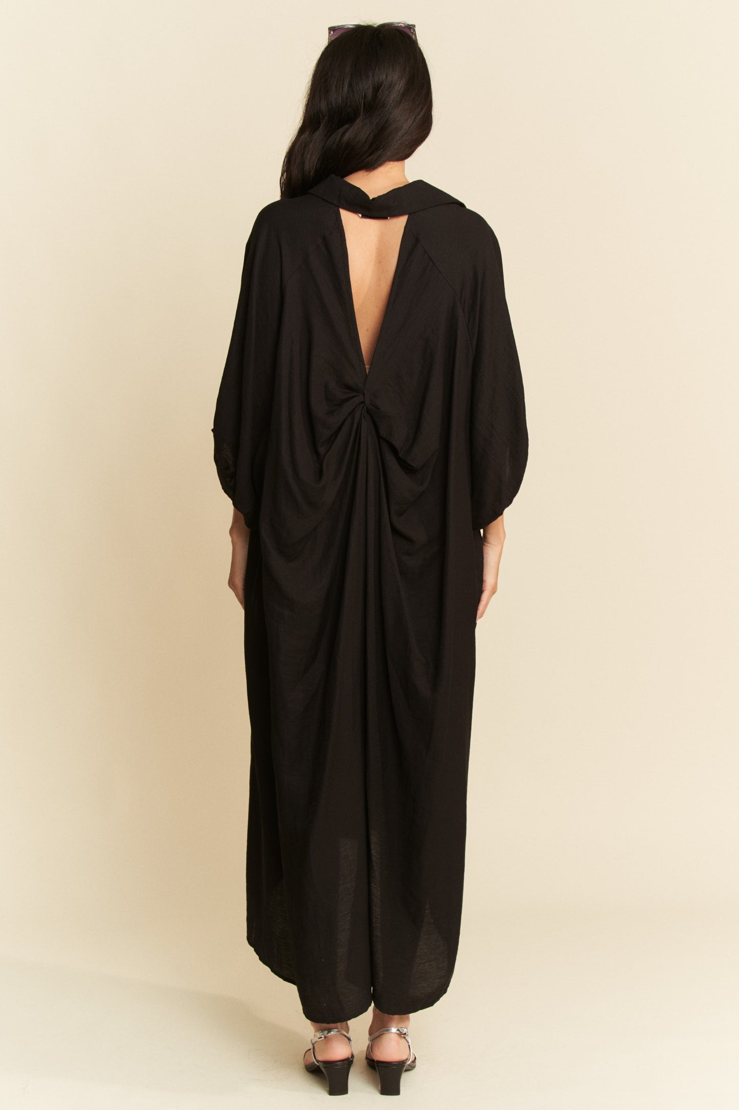 Oversized Hemline Collared Neckline Shirt Dress